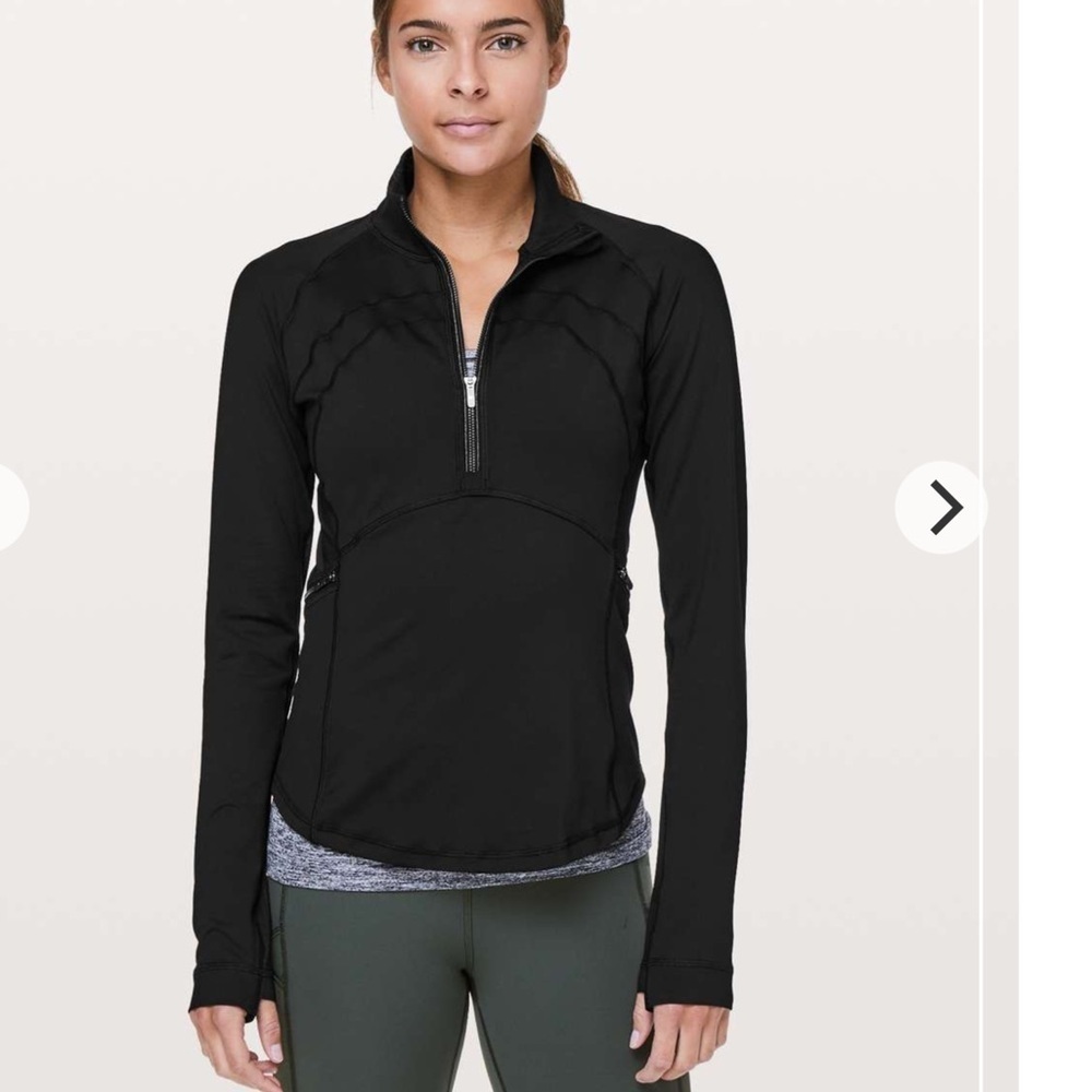 Lululemon Front Of The Pack 1/2 Zip Black (First Release) Woman 8 Luxtreme Gym